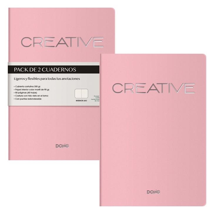 LOTE 2 CUADERNOS A5 COSIDO CREATIVE ROSA | 8421938110579 | Librería Castillón - Comprar libros online Aragón, Barbastro