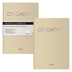 LOTE 2 CUADERNOS A5 COSIDO CREATIVE BEIGE | 8421938110593 | Librería Castillón - Comprar libros online Aragón, Barbastro