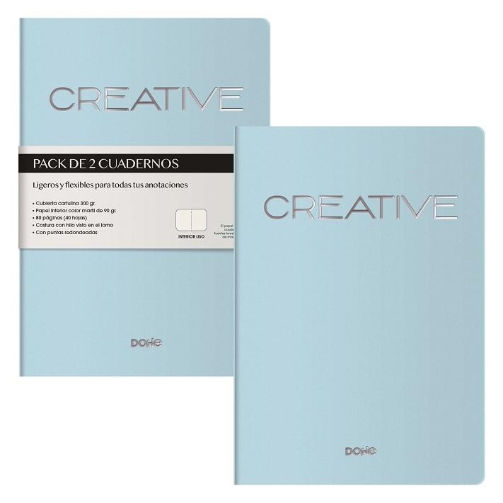 LOTE 2 CUADERNOS A5 COSIDO CREATIVE AZUL | 8421938110562 | Librería Castillón - Comprar libros online Aragón, Barbastro