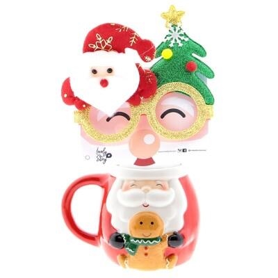 TAZA CON FORMA PAPA NOEL 350ML + GAFAS NAVIDAD SANTA | 8435458185030 | LOVELY STORY | Librería Castillón - Comprar libros online Aragón, Barbastro