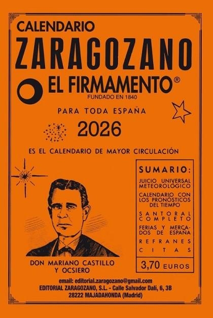 CALENDARIO ZARAGOZANO 2026. (NARANJA) PEQUEÑO | 9788412572186 | Castillo, Mariano | Librería Castillón - Comprar libros online Aragón, Barbastro