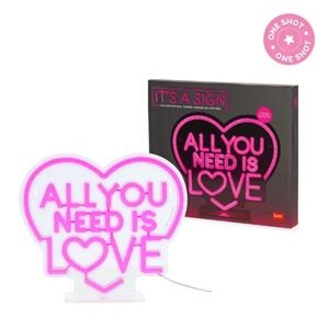 LEGAMI LAMPARA LED EFECTO NEON ALL YOU NEED IS LOVE | 8052694045135 | SAN VALENTÍN | Librería Castillón - Comprar libros online Aragón, Barbastro