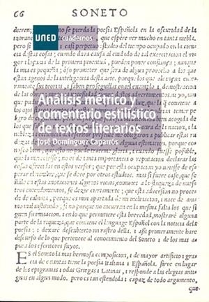 Análisis métrico y comentario estilístico de textos literarios | 9788436245677 | Domínguez Caparrós, José | Librería Castillón - Comprar libros online Aragón, Barbastro