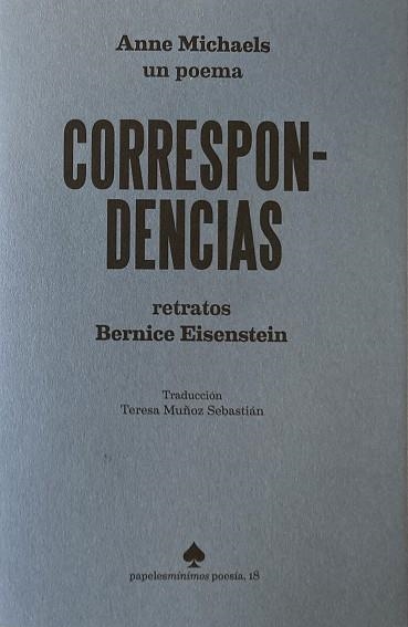Correspondencias | 9791399024852 | Michaels, Anne ; Eisenstein, Bernice | Librería Castillón - Comprar libros online Aragón, Barbastro