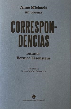 Correspondencias | 9791399024852 | Michaels, Anne ; Eisenstein, Bernice | Librería Castillón - Comprar libros online Aragón, Barbastro
