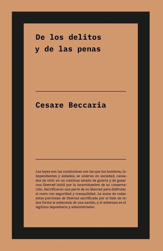 De los delitos y de las penas | 9791388115028 | Beccaria, Cesare | Librería Castillón - Comprar libros online Aragón, Barbastro