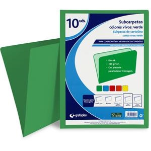 SUBCARPETA A4 240GR VERDE NAVIDAD | 9999900016147 | Librería Castillón - Comprar libros online Aragón, Barbastro