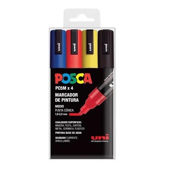 POSCA PC-5M 4P SET BASIC COLOR | 3701614901291 | Librería Castillón - Comprar libros online Aragón, Barbastro