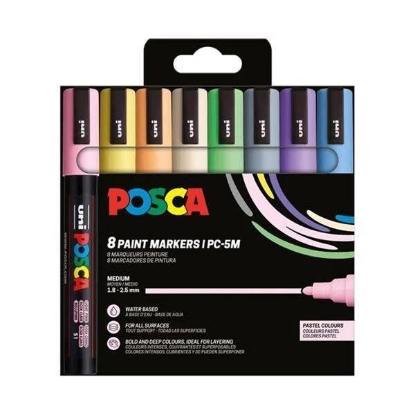 POSCA PC-5M 8P SET PASTEL COLOR | 3701614901222 | Librería Castillón - Comprar libros online Aragón, Barbastro