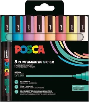 POSCA PC-5M 8P SET SOFT COLOR | 3701614901215 | Librería Castillón - Comprar libros online Aragón, Barbastro