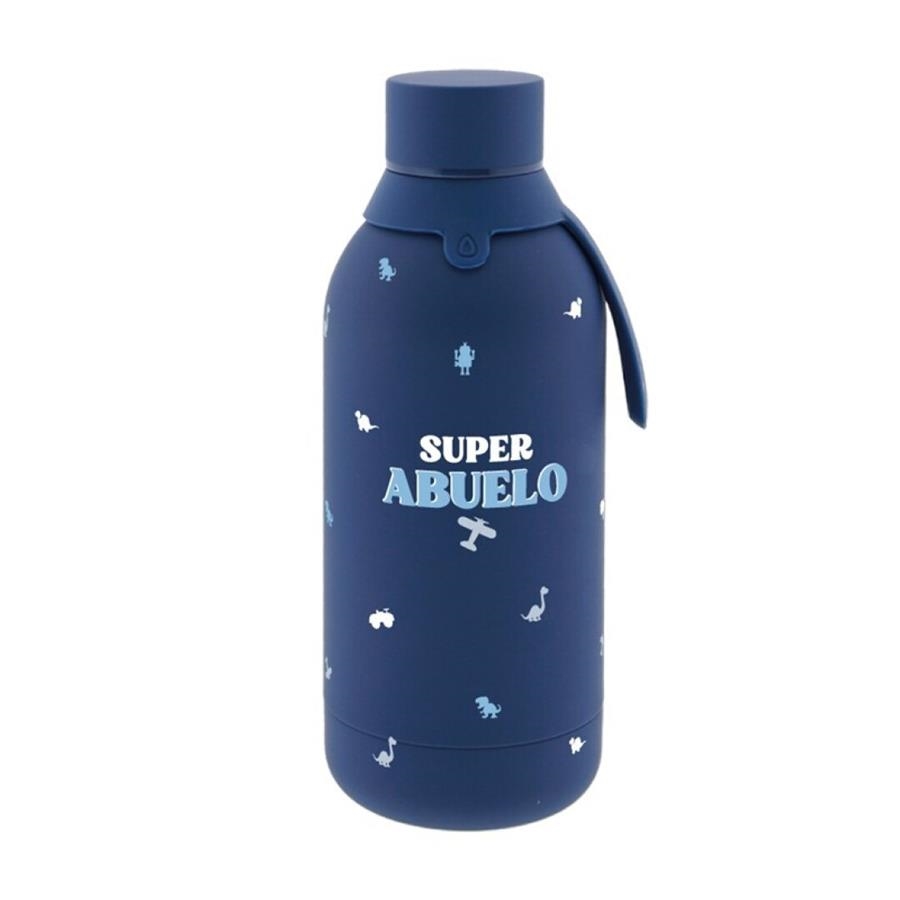 BOTELLA TERMICA 500 ML AZUL OSCURO SUPER ABUELO | 8435458202317 | Librería Castillón - Comprar libros online Aragón, Barbastro