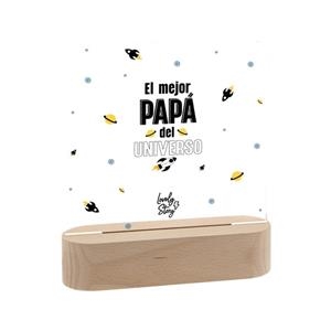 LÁMPARA DE MADERA CON ROTULADOR PERSONALIZABLE EL MEJOR PAPA DEL MUNDO | 8435458196166 | Librería Castillón - Comprar libros online Aragón, Barbastro
