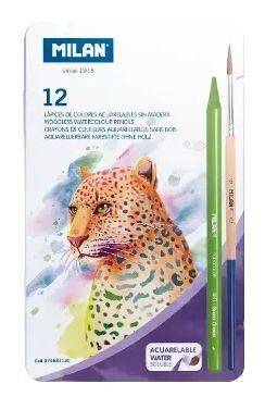 CAJA METÁLICA 12 LÁPICES COLOR TODO MINA ACUARELABLES MILAN CON PINCEL | 8411574095125 | Librería Castillón - Comprar libros online Aragón, Barbastro