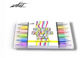 SET 6 ROTULADORES 2 EN 1 GLITTER MARKERS ARTIST | 8431234199345 | Librería Castillón - Comprar libros online Aragón, Barbastro