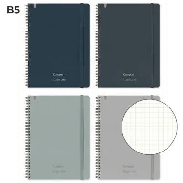Bloc Doble Espiral Campus Urban Line B5 70 Hojas Cuadrícula 4 mm | 8426307350587 | Librería Castillón - Comprar libros online Aragón, Barbastro