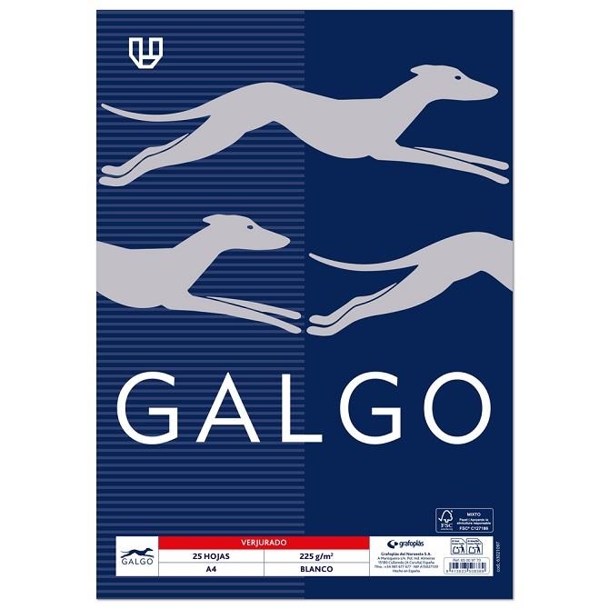 PAPEL A4 225GR GALGO VERJURADO BLANCO PAQ.25H | 8413623508389 | Librería Castillón - Comprar libros online Aragón, Barbastro