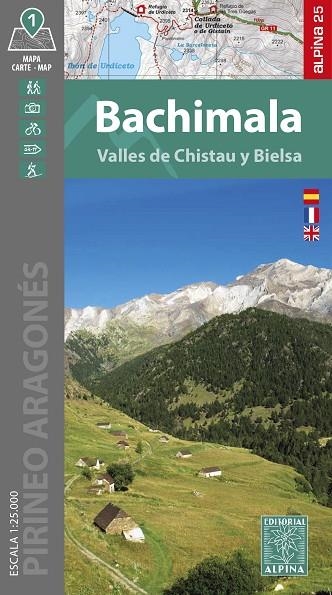 BACHIMALA VALLES DE CHISTAU Y BIELSA - MAPA ALPINA 25 PIRINEO ARAGONÉS | 9788470112126 | ALPINA EDITORIAL | Librería Castillón - Comprar libros online Aragón, Barbastro