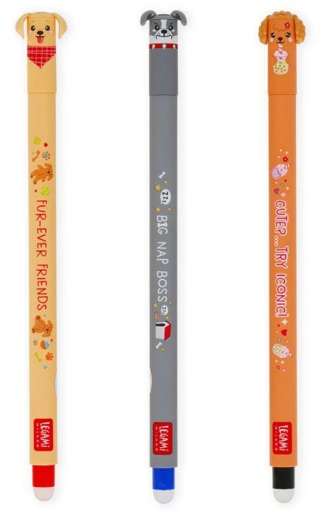LEGAMI SET 3 BOLIGRAFOS BORRABLES GEL PERROS | 8052694123932 | Librería Castillón - Comprar libros online Aragón, Barbastro