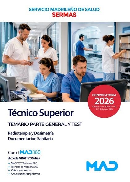 TECNICO SUPERIOR SERVICIO MADRILEÑO DE SALUD (SERMAS) TEMARIO PARTE GENERAL Y TEST | 9791370622046 | Librería Castillón - Comprar libros online Aragón, Barbastro