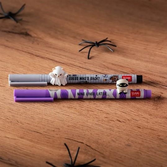 Set 2 bolígrafos gel Legami Spooky Party – Teddy Ghost + Kitty Mummy | 8052694141554 | Librería Castillón - Comprar libros online Aragón, Barbastro