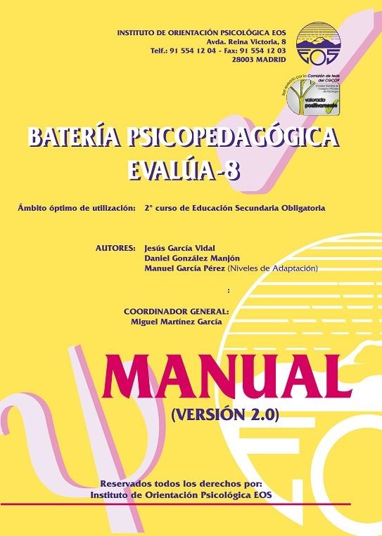 BATERIA PSICOP. EVALUA 08 MANUAL | 9788489967045 | Librería Castillón - Comprar libros online Aragón, Barbastro